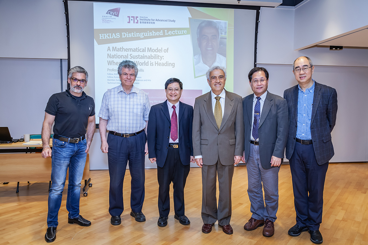 Professor Yannis A. Phillis, a renowned engineering scientist, presented a distinguished lecture titled “A Mathematical Model of National Sustainability: Where the World is Heading” for the Hong Kong Institute for Advanced Study (HKIAS) at City University of Hong Kong (CityU) on 29 March 2019.  At the lecture, Professor Yannis A. Phillis, a Fellow of American Association for the Advancement of Science, discussed a mathematical model that defines and measures national sustainability, called SAFE: Sustainability Assessment by Fuzzy Evaluation, he also reviewed the use of SAFE model for assessment of sustainability.  Professor Phillis analyzed the imputation procedure and elaborated the computation steps of data processing of SAFE model. Professor Phillis explained that the use of fuzzy logic in SAFE model is able to deal with data that is not well defined and ambiguous information, it becomes the most helpful tool for selecting indicators for assessing sustainability.  In the end, Professor Phillis listed out the assessment results by country rankings, assessments, and the most prominent indicators of improving sustainability. He shared an interesting finding that the progress towards sustainability worldwide in the last 25 years is rather modest and North America regressed slightly over the same period.  Professor Phillis concluded that SAFE model is a global model of sustainability as it is easily modified to incorporate new knowledge and data, and aids decision making with its sensitivity analysis module. This is useful for policy makers to decide on the measures to be taken for sustainable development in the years to come for a sustainable future for life on earth.  Professor Phillis’s research interests are in stochastic control, manufacturing, sustainability and climate change. He is the Professor Emeritus and former Rector at the Technical University of Crete, Greece. He is a member of European Academy of Sciences and European Academy of Sciences and Arts.