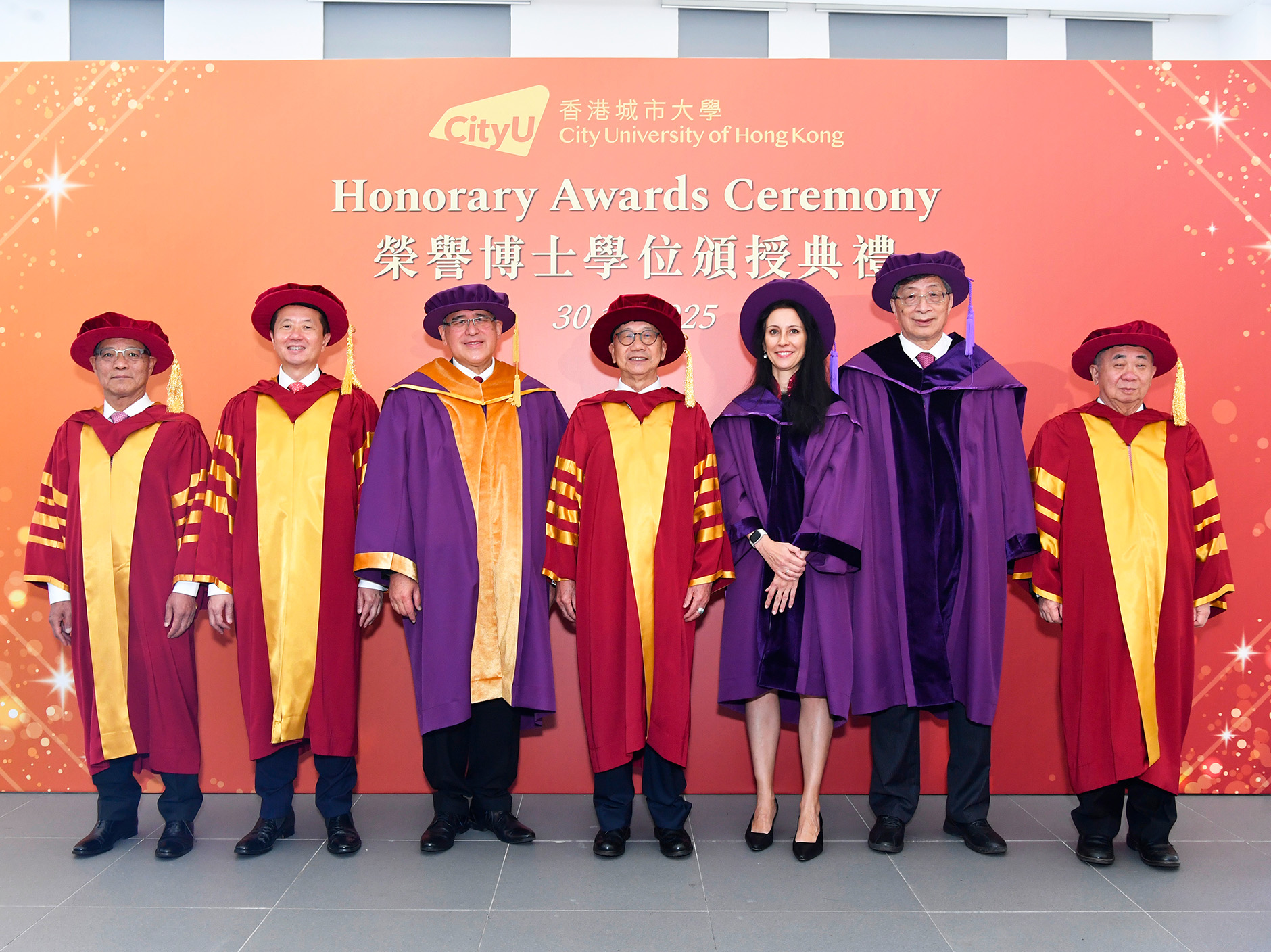 Three distinguished persons conferred honorary doctorates at CityUHK